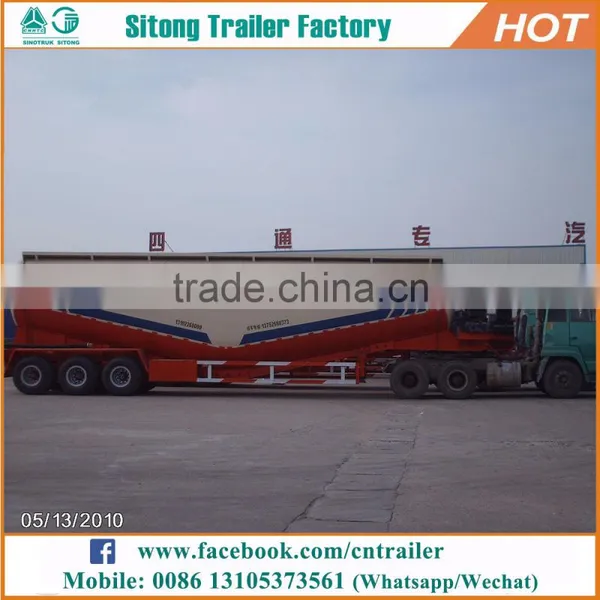 3 Axles V Shaped 60cbm Dry Bulk Trailer Dimensions Cement Carrier Tank Trailer photo-3