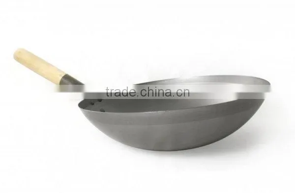 Signle Wooden Handle Chinese Pan Carbon Steel Material Wok photo-4