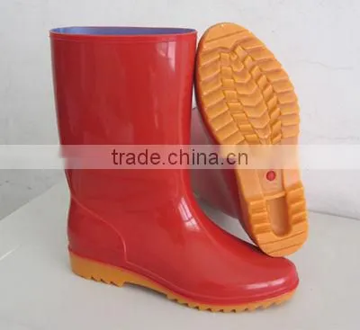 Europen Style Red Women Gum Boots photo-5