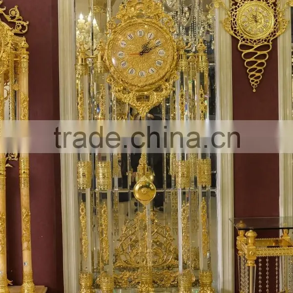 Vintage Copper Carved Floor Clock, Antique Bronze Ornate Rococo Style Floor Clock photo-6