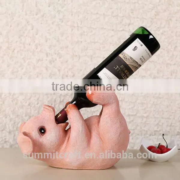 Resin Pig Shaped Funny Animal Wine Bottle Holders photo-2