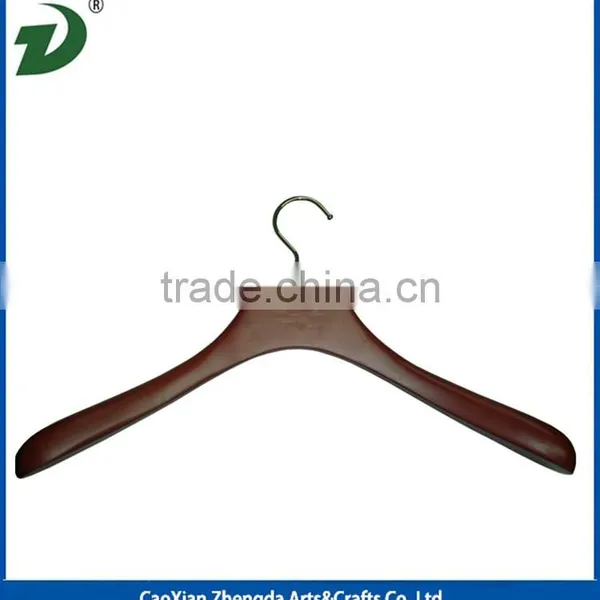 Dark Brown Wide Shoulder Wooden Coat Hanger photo-4