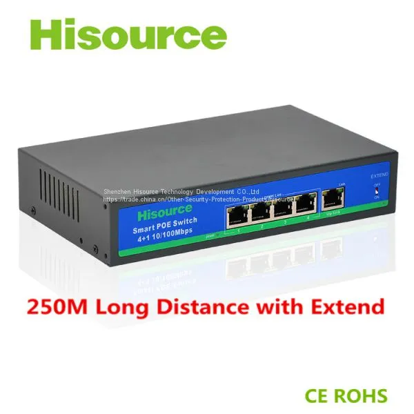 Hisource 4+1 встроенный POE коммутатор на дальность 250 м для Mikrotik/UBNT wifi AP CPE роутера photo-4