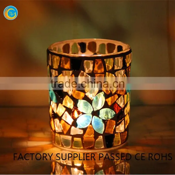 Wholesale Mosaic Tin Candle Holders Glass photo-4