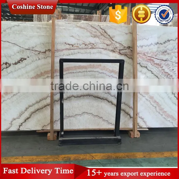 Light Transparency High Oiliness Polished Rainbow Onyx Stone Slabs photo-4
