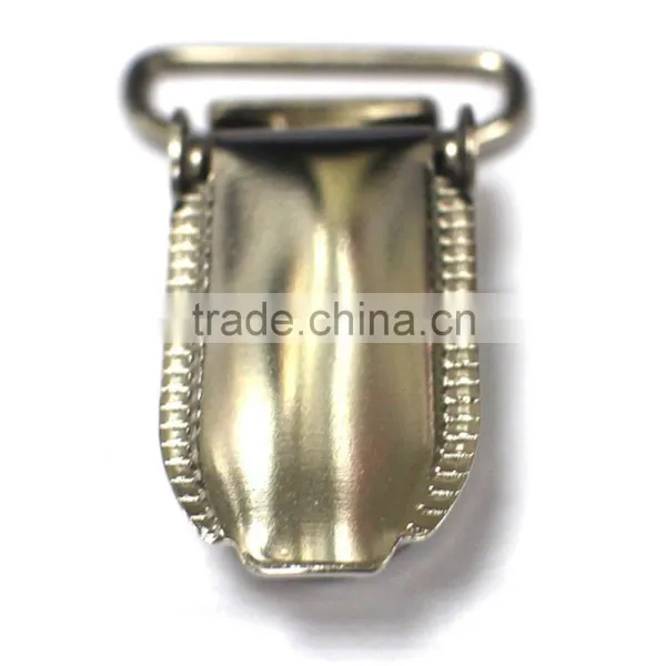 Nickel Plate High Quality Stamping Steel Metal Suspender Clip With Plastic Teeth Inside for Garment, Cloth Clip photo-6