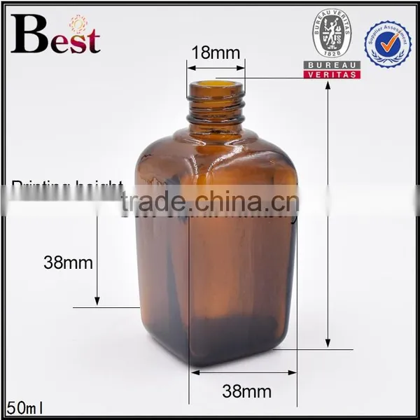 Square 50 ml Amber Glass Vial With Black Press Dropper photo-4