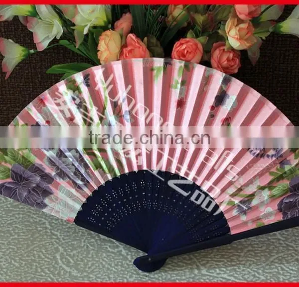 The Existing Fabric Folding Fan With Bamboo Ribs photo-3