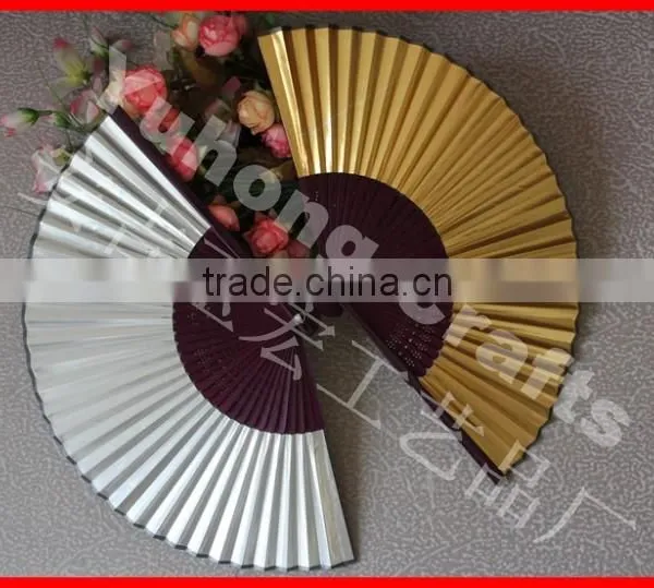 Gold and Silver Color Japanese Hand Fan photo-3