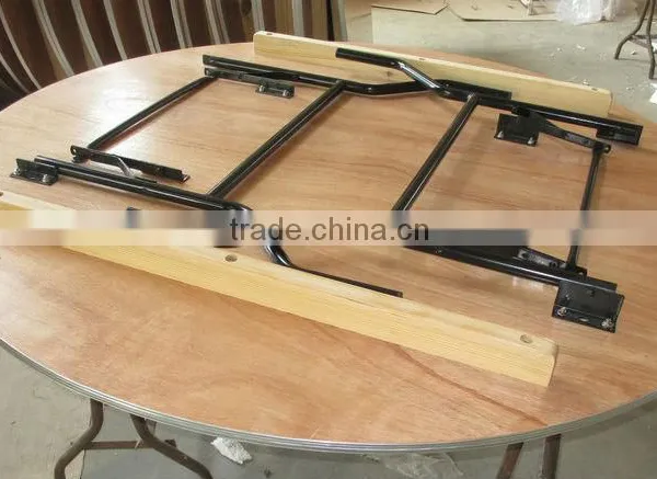 Plywood ALU Edge Banquet Folding Round Dining Table With USA Leg photo-4