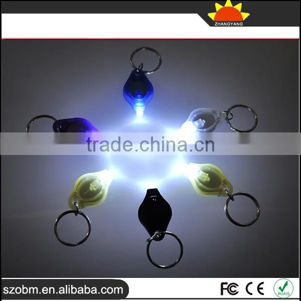 7 Color Plastic 20000mcd Cheap Custom Fashion Key Chain Mini Led Flashlight Keychain photo-2