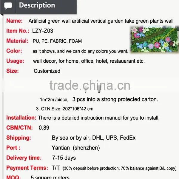 High Quality Artificial Vertical Garden Decorative Artificial Plant Wall for Indoor and Outdoor photo-3