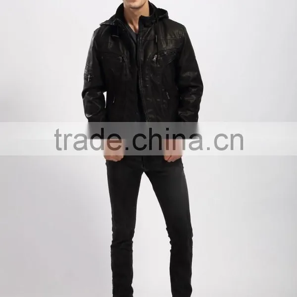 Fashion New Style Motorcycle Leather Jacket Men photo-3