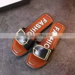 Low Moq Summer Flat Slipper Shoes for Ladies Cheap Wholesale Surplus Stock photo-2