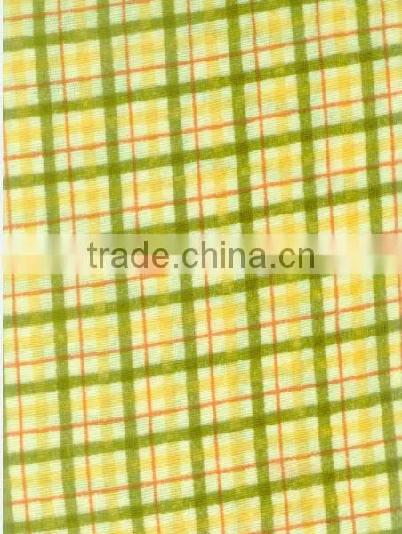 FDY 150D/96F Yellow Check Printed Polar Fleece