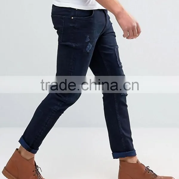 2017 New Pattern Patch Jeans for Men OEM Wholesale High Quality Logo Custom Design Men Jeans photo-4