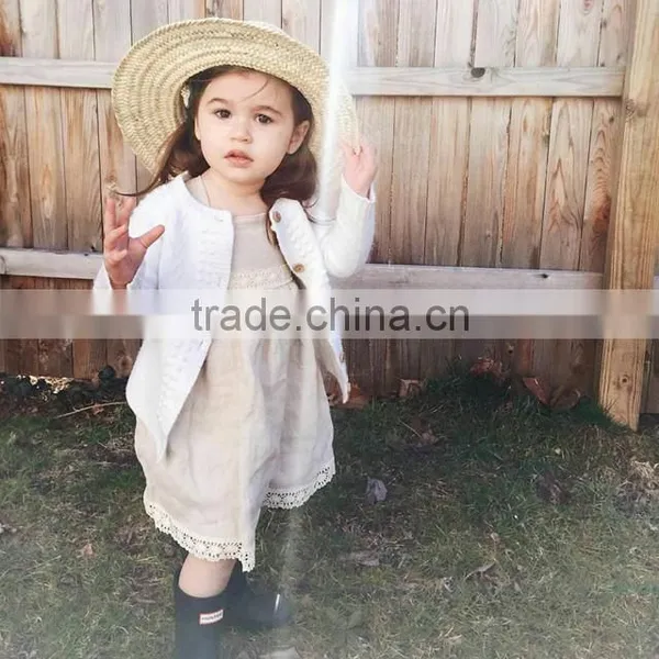 Lots Of Color Choices Girls Dress Names With Pictures Linen Dress With Lace Trim photo-2