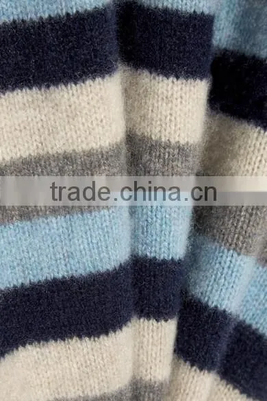 2017 New Design Mid-High Crew Necked Colorblocked Striped Girls Long Sweater photo-5