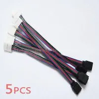 10MM PCB Connector Easy Clip Cable For RGB 5050 Led Strip Lights No Soldering