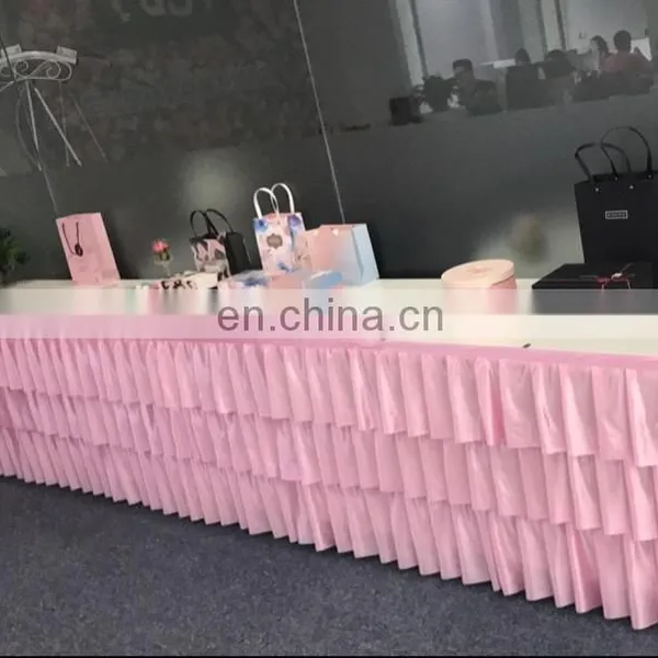 New Fancy Rectangle Scuba Table Skirting for Banquet photo-3