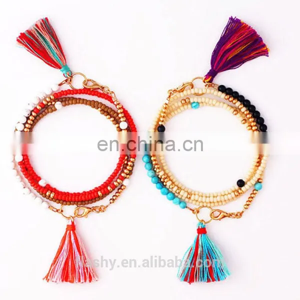 Custom Promotional Gift Leisure Fashionable Tassel Bracelet Stone Charm Bracelet photo-2