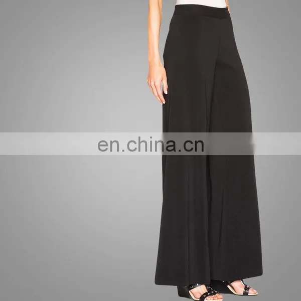 New Latest Muslim Design High Waist Pants Palazzo Trousers Wide Leg Pants Plus Size Black Trousers Feet Trousers Ankle Length photo-2