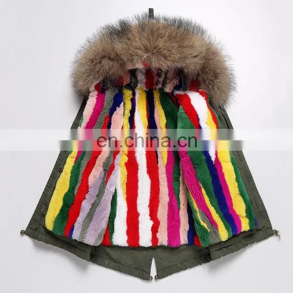 2016 Hot Sale Children Clothing Latest Korean Style Kids Coat With Raccoon Fur Hood and Rabbit Fur Lining photo-2