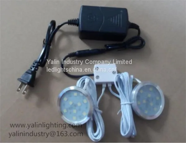 Round LED Cabinet Light, Wardrobe Disc Lamp With 4 or 6 Way Splitter, Ultrathin Showroom Furniture Spotlight photo-5