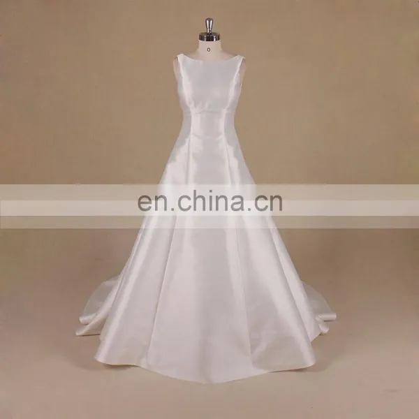 A Line Backless Princess Mikado Wedding Dress