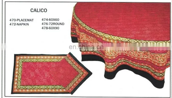 HAND BLOCK PRINTED TABLE CLOTH MAT & NAPKIN