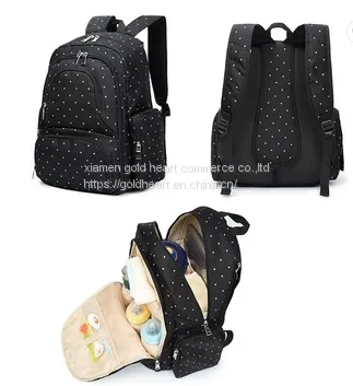 Custom Stylish Quilted Polyester 600d Changing Adult Baby Diaper Bag for Mother photo-2