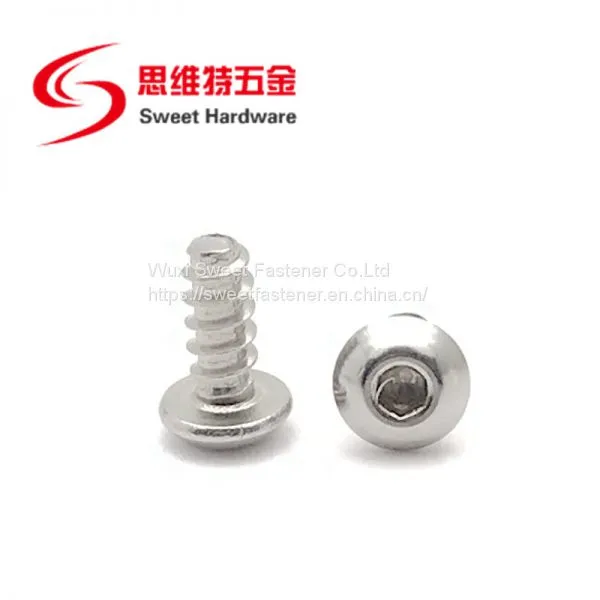 304 Stainless Steel Button Head Socket Tapping Screw With Blunt Tip photo-3