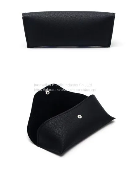 Hot-selling Vintage Unisex Leather Sunglasses Case With Press-button photo-4