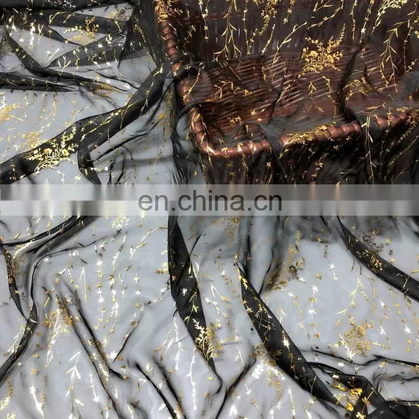 High Quality Fabric 30D 100% Polyester Bronzing Chiffon Fabric for Saree photo-6