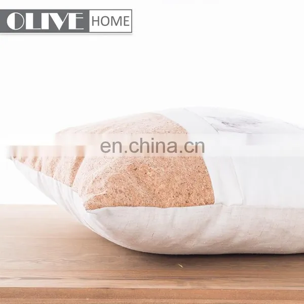 2018 New Item Knife Edge Geometry PU Poly Canvas Applique Cork Sofa Cushions For Sale photo-4