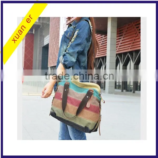 2016 China Wholesale Fashion Women Canvas Shoulder Handbag for Ladies photo-2