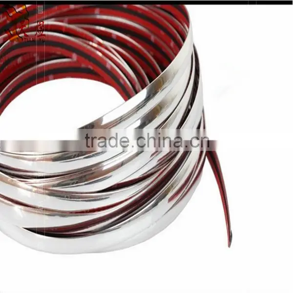 Silver Car Grille Exterior Chrome Styling Decoration Moulding Trim Strip 6mm photo-5
