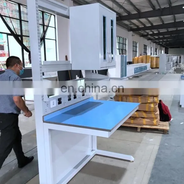 Lab Furniture Steel Work Bench Chemical Resistant Table Workbench With Cabinets photo-6