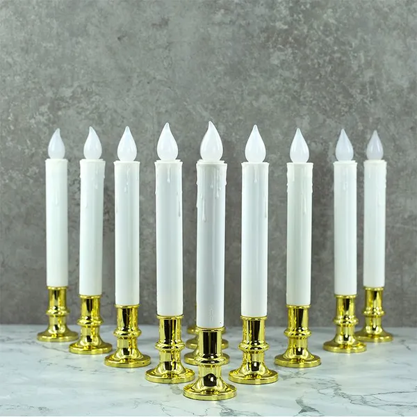 Window Candles Battery Operated With Gold Removable Candle Holders With 10 Key Remote Control photo-2