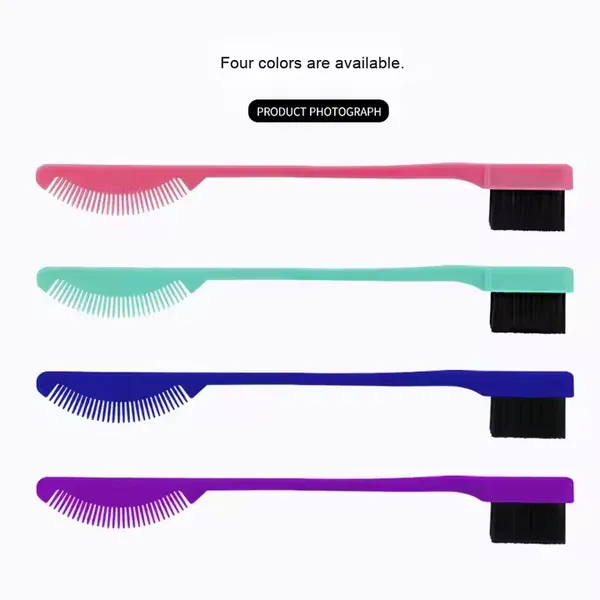 Hot-Selling Multi-Functional Eyebrow Hairline Cleaning Brush Makeup Comb Beauty Tool for Home Use Plastic Handle photo-4