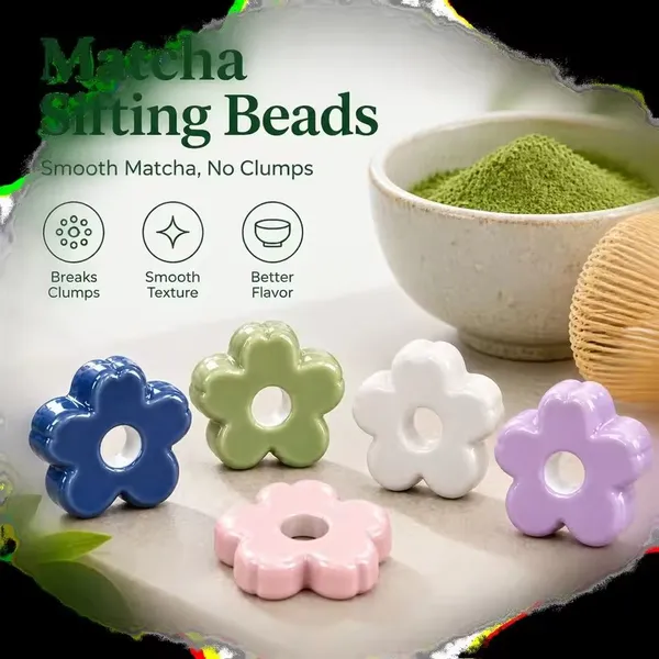 OEM Handmade Ceramic Matcha Sifting Beads Assorted Miniature Food Charms for Japanese Tea Tools