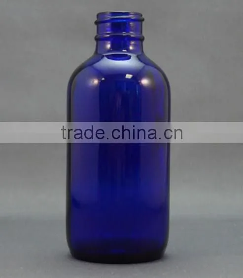 4oz Blue Glass Boston Bottle, 120ml Blue Boston Round Glass Bottle