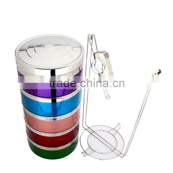 High Quality Custom Lunch Box Tiffin Carrier Thermal Lunch Box With Color Sprayed Process photo-5
