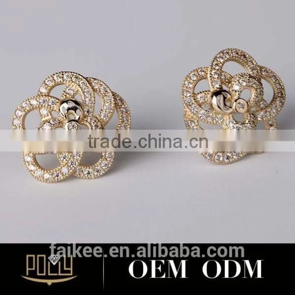 Creative Jewelry Lady's Silver Ring Flower Pistil Design Happy Back Earring Backs photo-2
