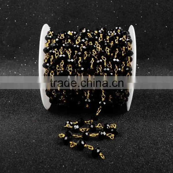 $4/meter by Trade Assurance- Cheap Natural Black Agate Stone Beaded Chains for Necklace Jewelry DIY photo-4