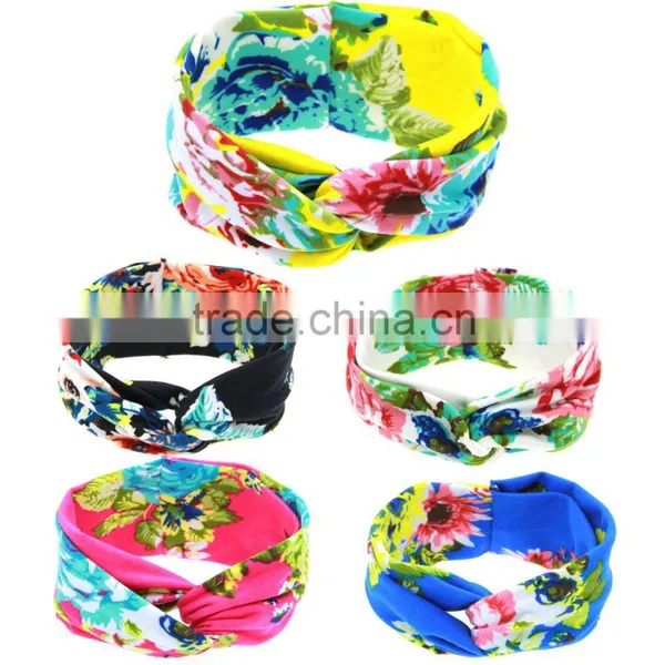 Hot-sales Baby Floral Headband Infant Headband Toddler Turban Headband Cotton Kids Cross Headband Wh-1743 photo-2