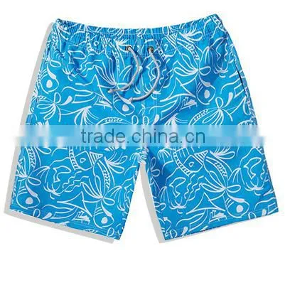 Printed Mens Beach Swim Shorts Shirtless
