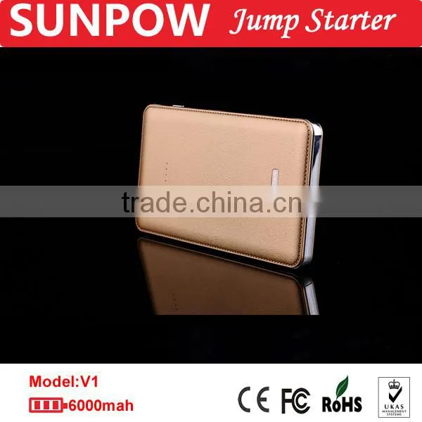 Sunpow Luxury Gold Color Multi-function Car Battery Power Bank 12000mAH Emergency Mini 12v Car Jump Starter With Air Compressor photo-4