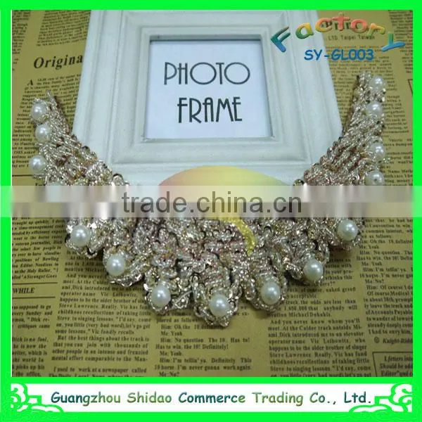 Custom New Arrival White Cheap and Chantilly Sequin African Lace Collar for Garment photo-5