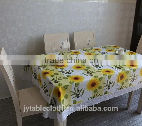 PVC Compound Non-woven Fabric Tablecloth With Lace photo-2
